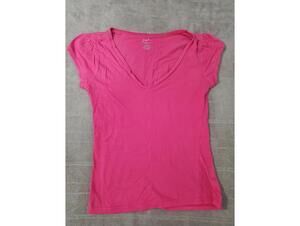 Vintage Poof! Pink V-Neck Short Sleeve T-Shirt Size XL